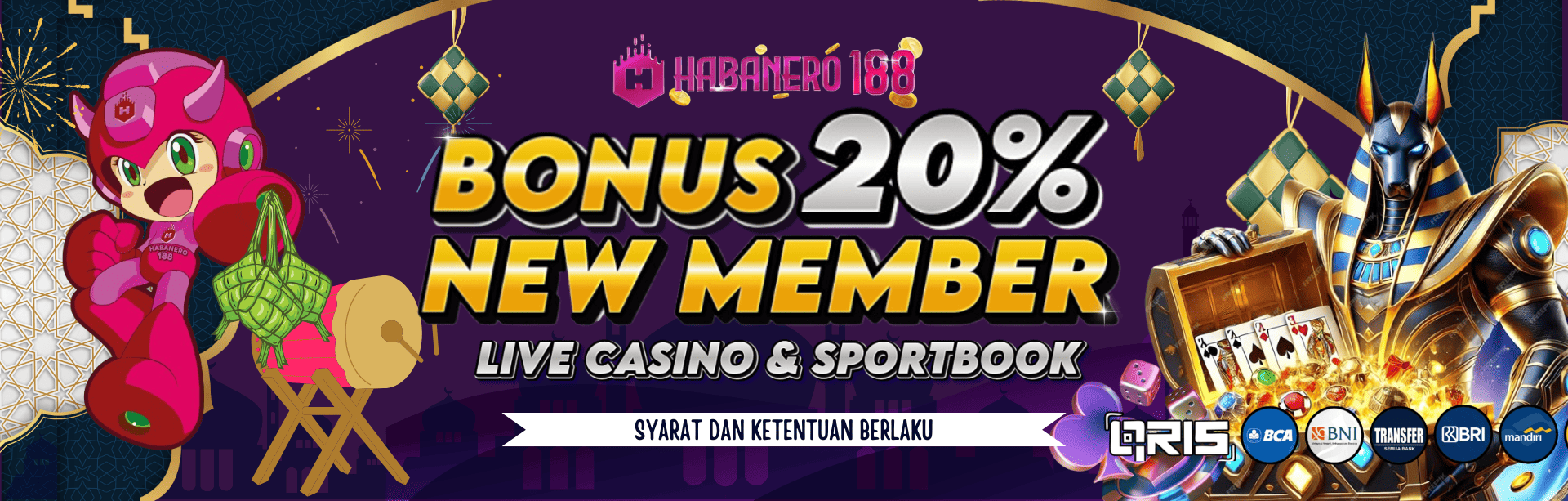 WELCOME BONUS NEW MEMBER 20% ( LiveCasino, Sportbook,Poker)