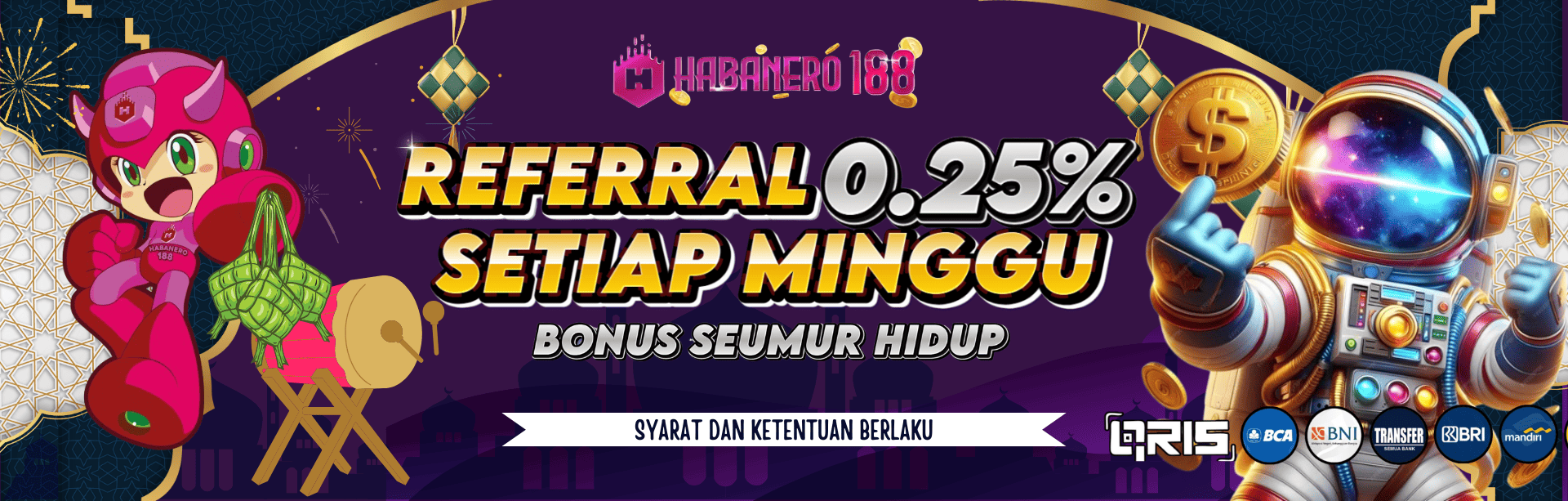 BONUS REFERRAL up to 0,25% SEMUA PERMAINAN