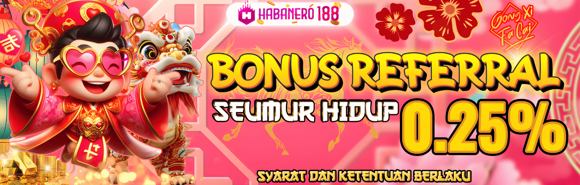 BONUS REFERRAL up to 0,25% SEMUA PERMAINAN