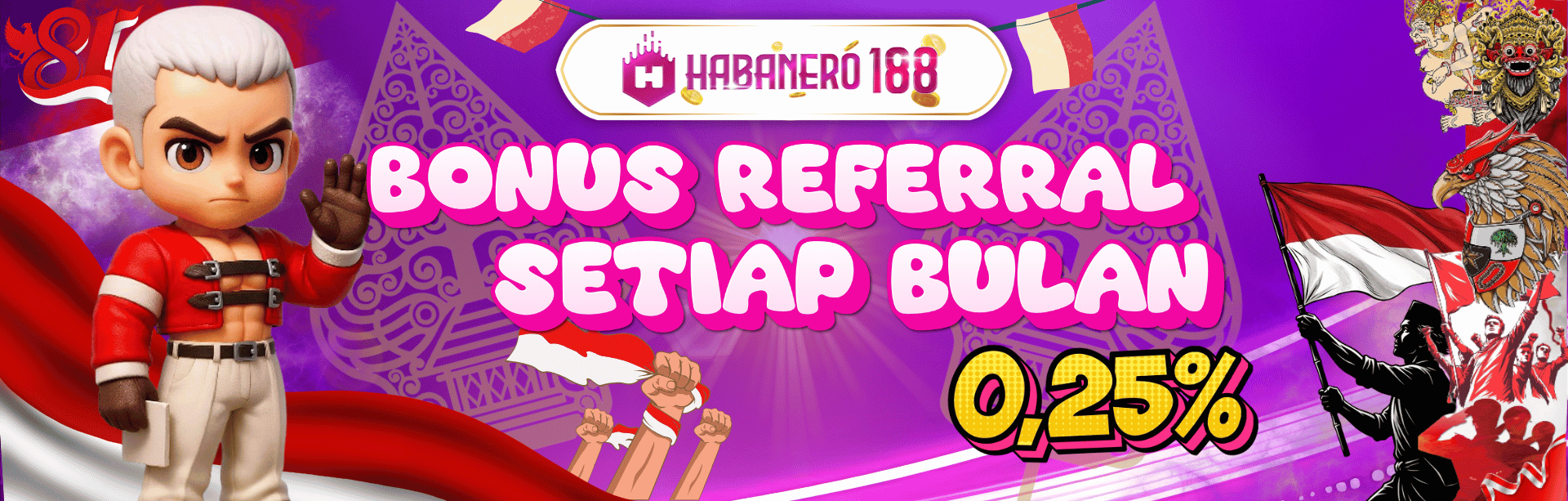BONUS REFERRAL up to 0,25% SEMUA PERMAINAN
