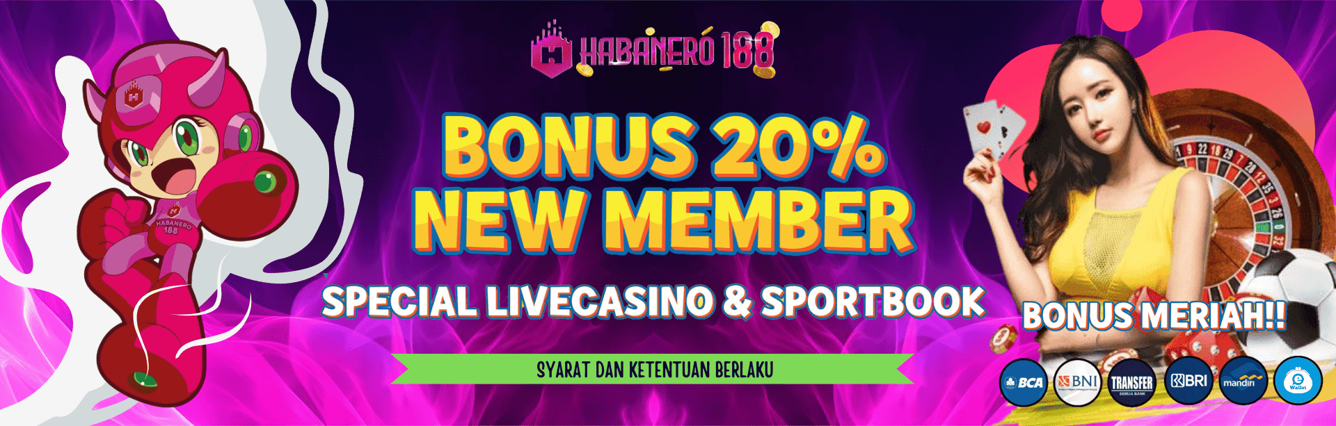 WELCOME BONUS NEW MEMBER 20% ( LiveCasino, Sportbook,Poker)