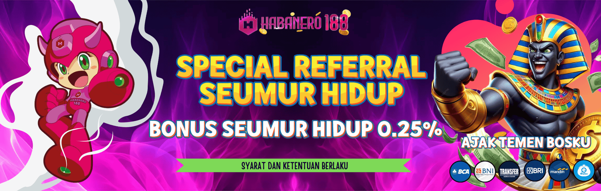 BONUS REFERRAL up to 0,25% SEMUA PERMAINAN